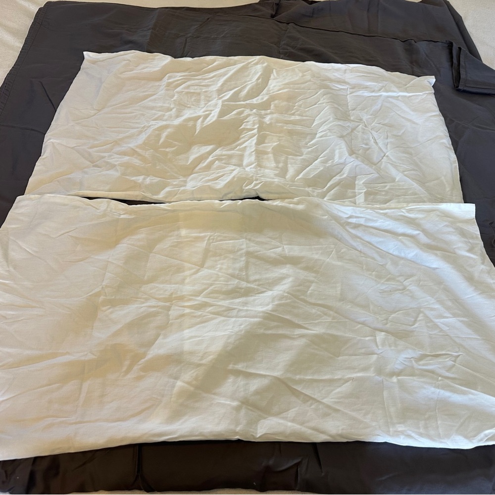 Parachute Home White brushed cotton king Bedding Pillow Case Set of 2